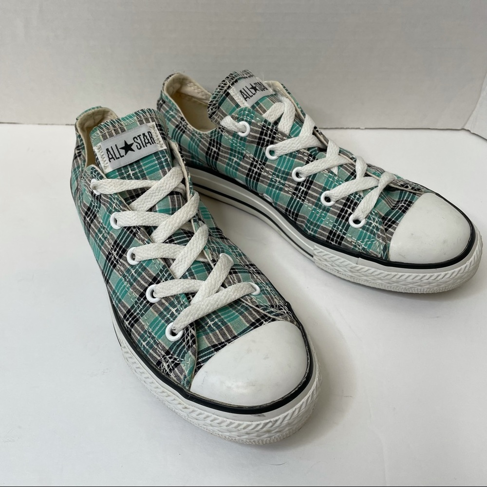 SOLD Converse All Star Plaid Sneakers Low Top Kids Unisex size 4 - Picture 3 of 13